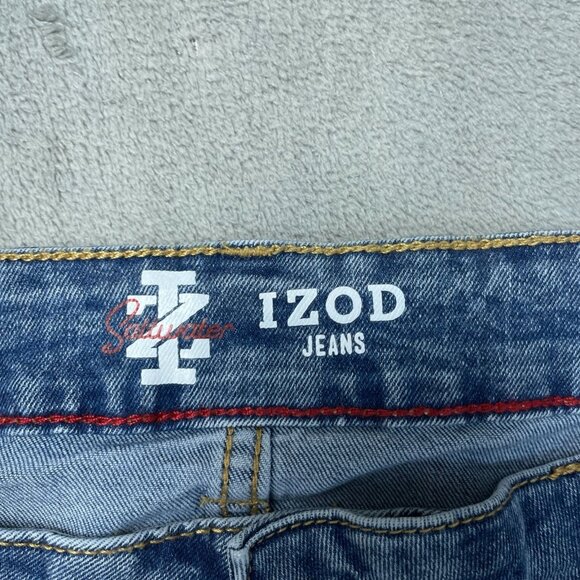 Izod Men's 40x29 Blue Saltwater Straight Fit Comfort Stretch Denim Jeans L1351 - Picture 5 of 11